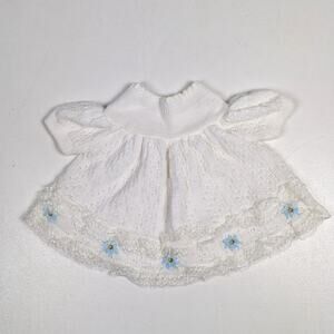 Vtg Renzo Dress Baby Girls Sz 0-3m White Knit Sweater Floral 80s Daisy
